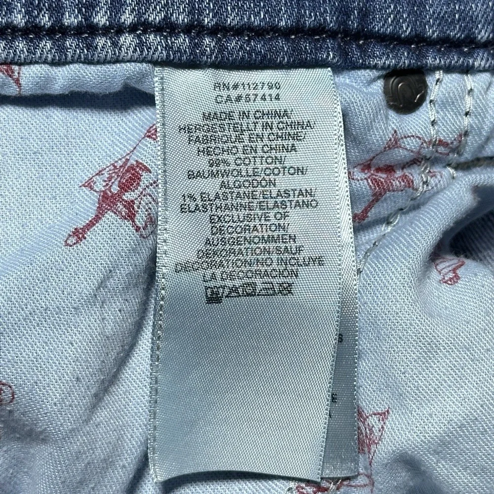True Religion Rocco Jeans Mens 42x32 Relaxed Skinny Flap Pockets Acid Wash‎